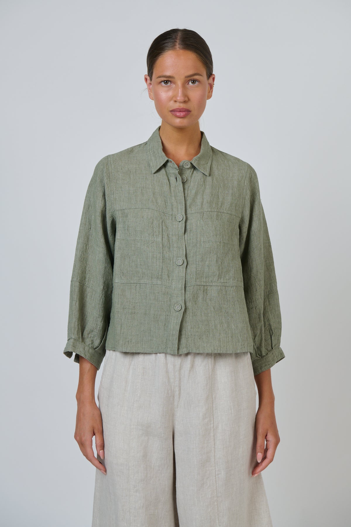 Naturals GA598 Linen Jacket - Artichoke