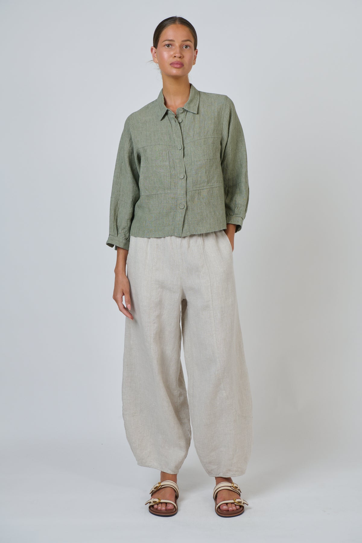 Naturals GA598 Linen Jacket - Artichoke