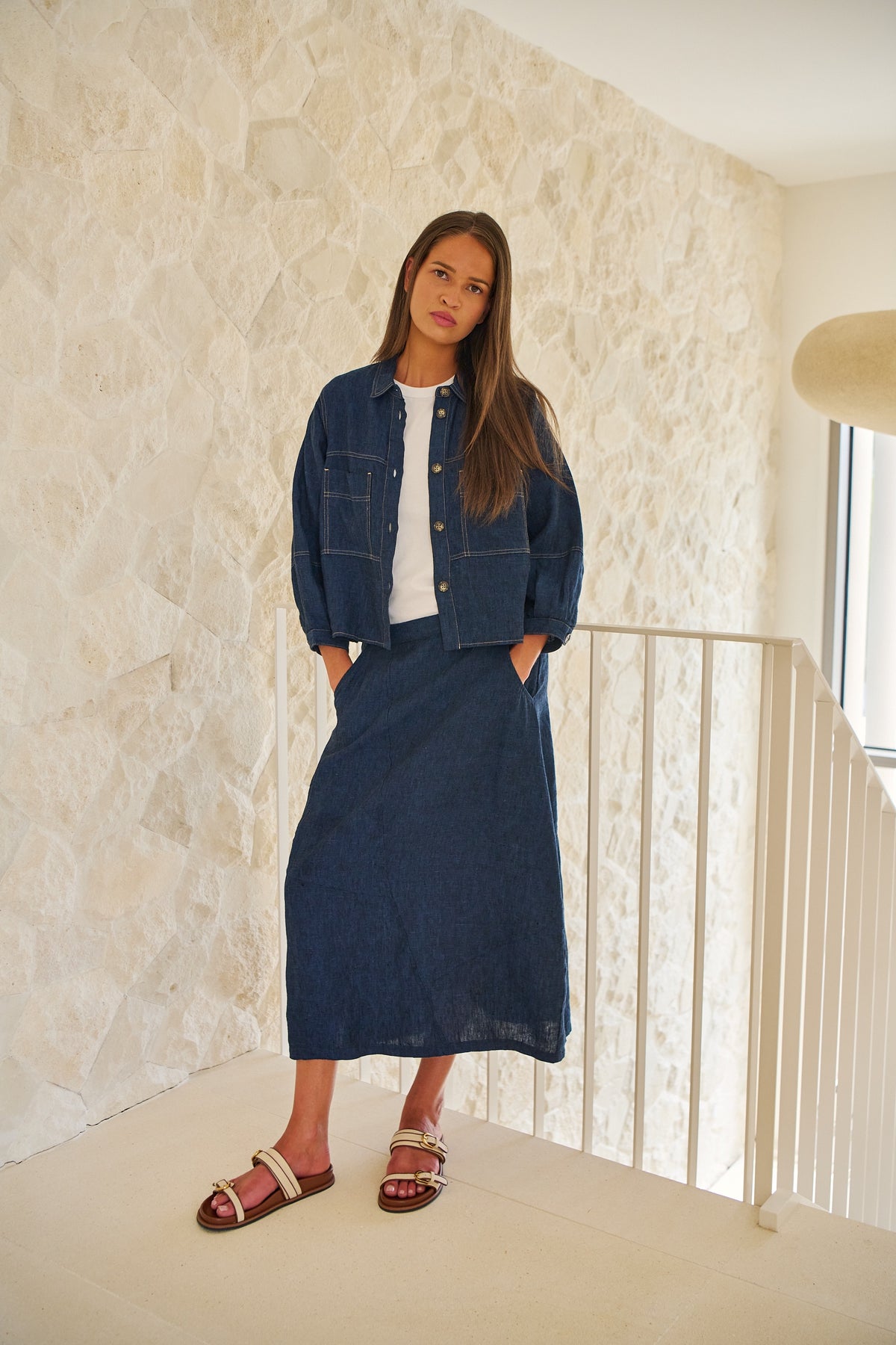 Naturals GA736 Linen Skirt - Eclipse