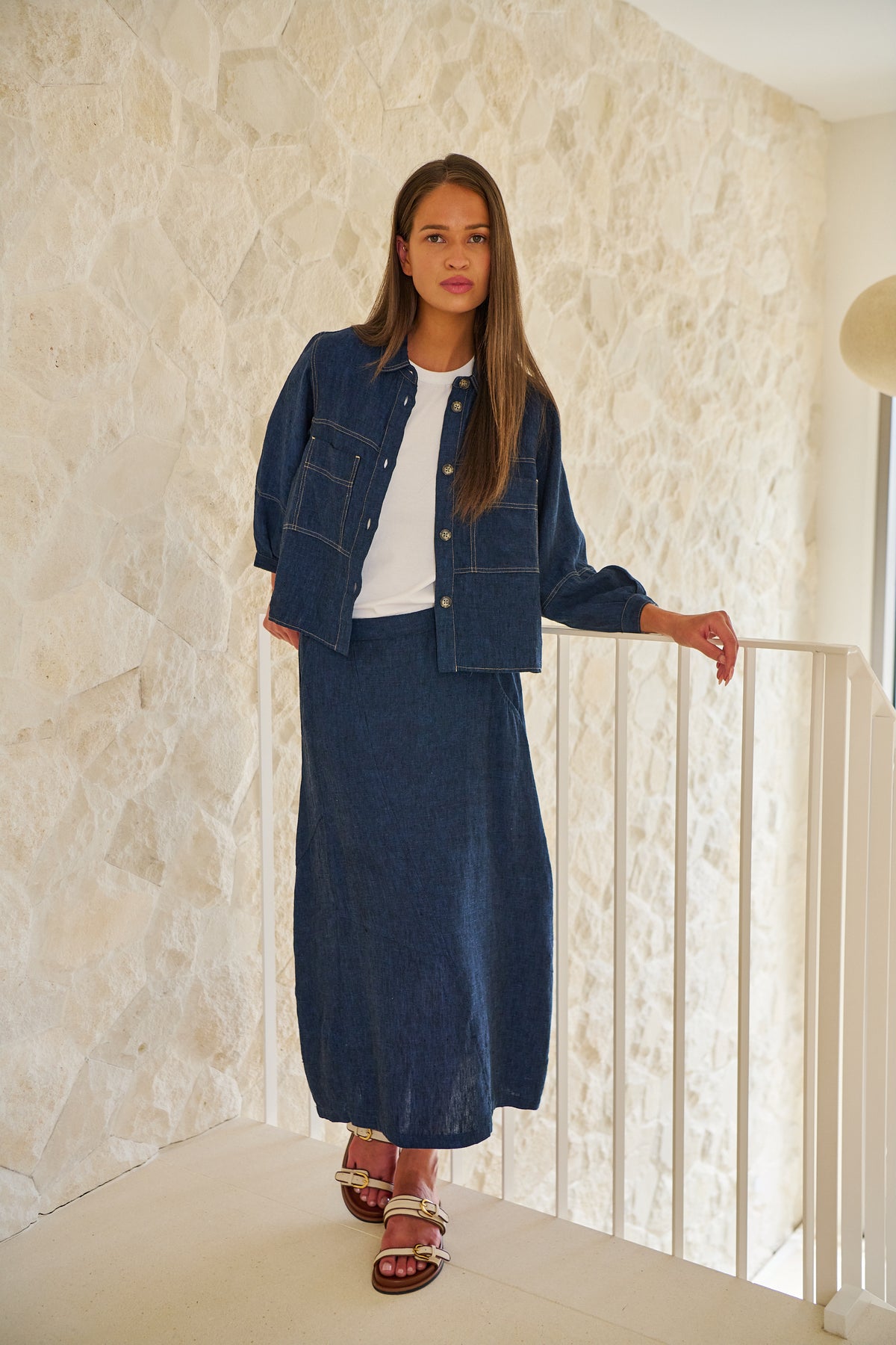 Naturals GA736 Linen Skirt - Eclipse