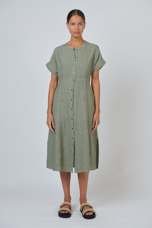 Naturals GA612 Linen Dress - Artichoke