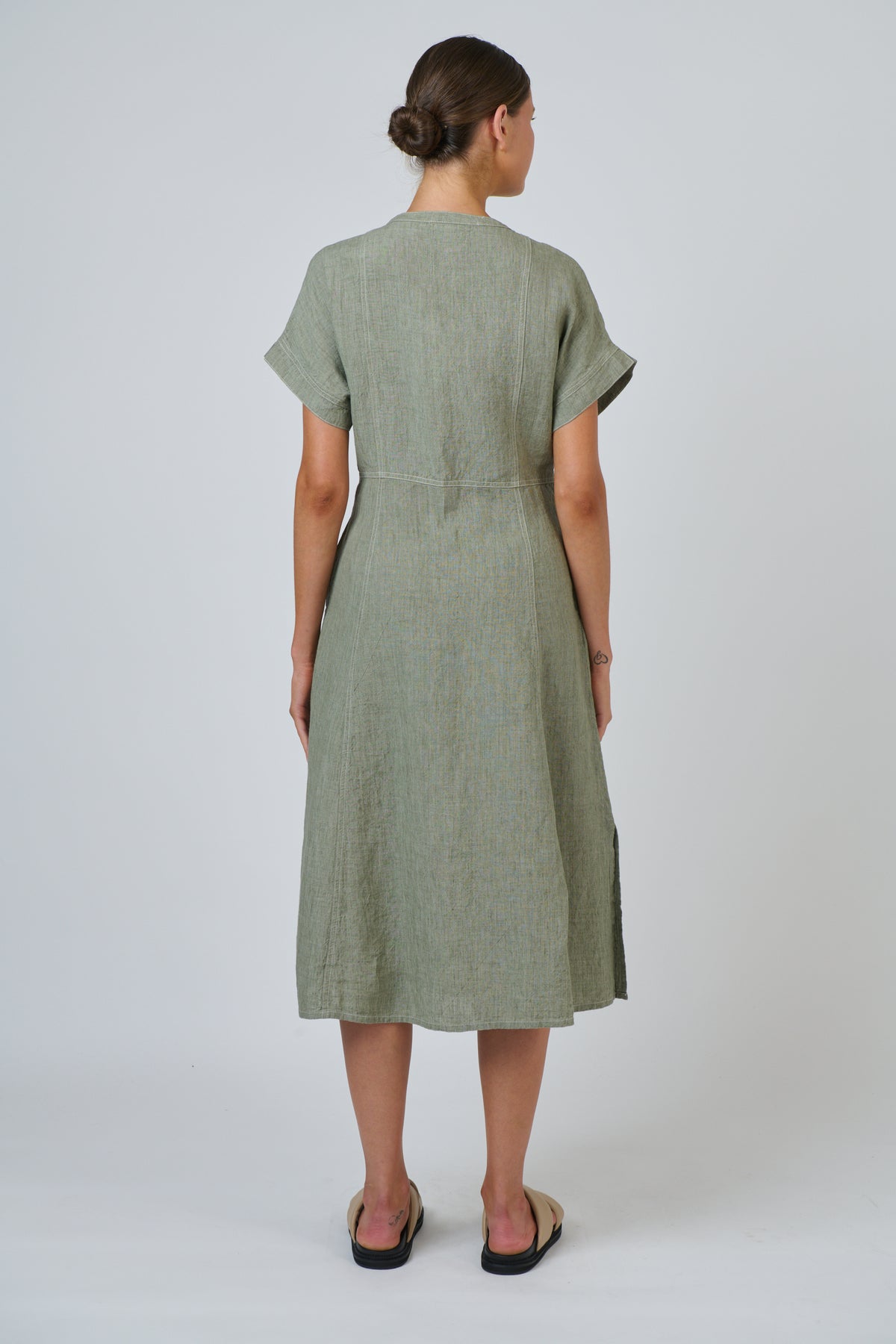 Naturals GA612 Linen Dress - Artichoke