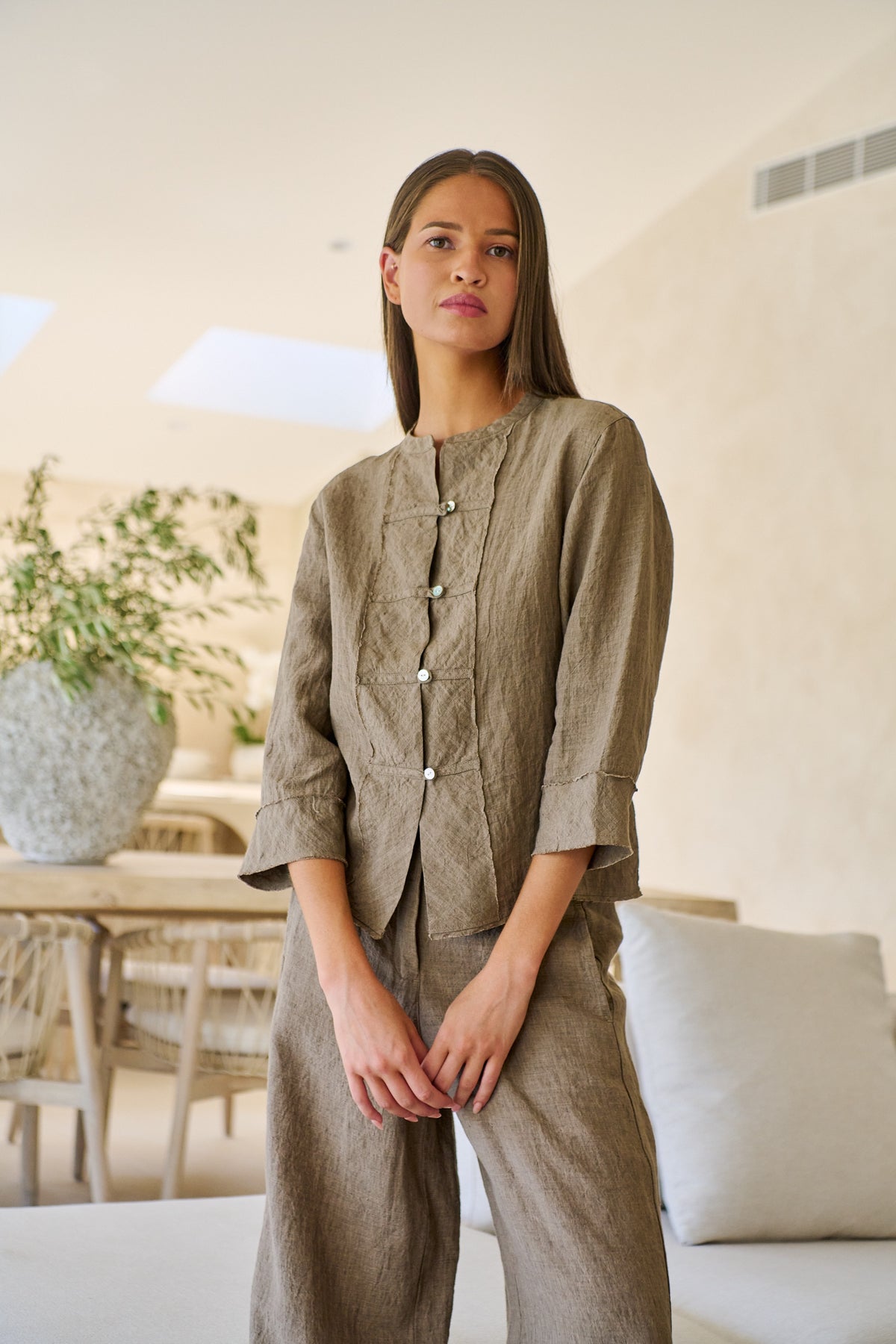 Naturals GA687 Linen Top - Agate