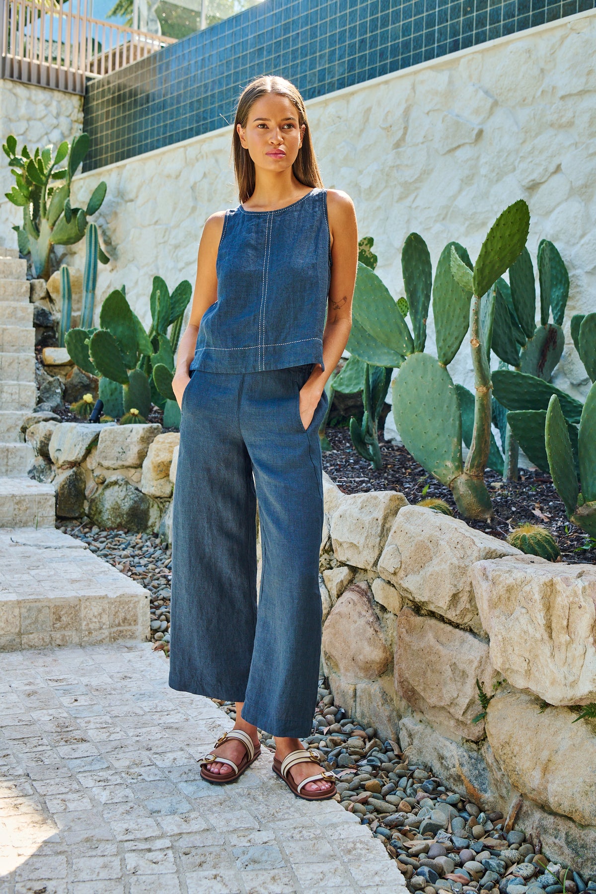 Naturals GA398 Linen Pants - Gunsmoke