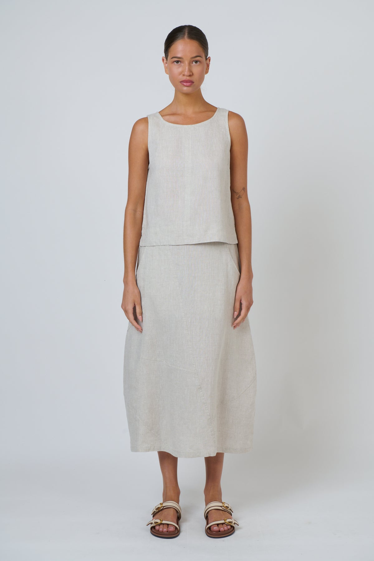 Naturals GA736 Linen Skirt - Sand