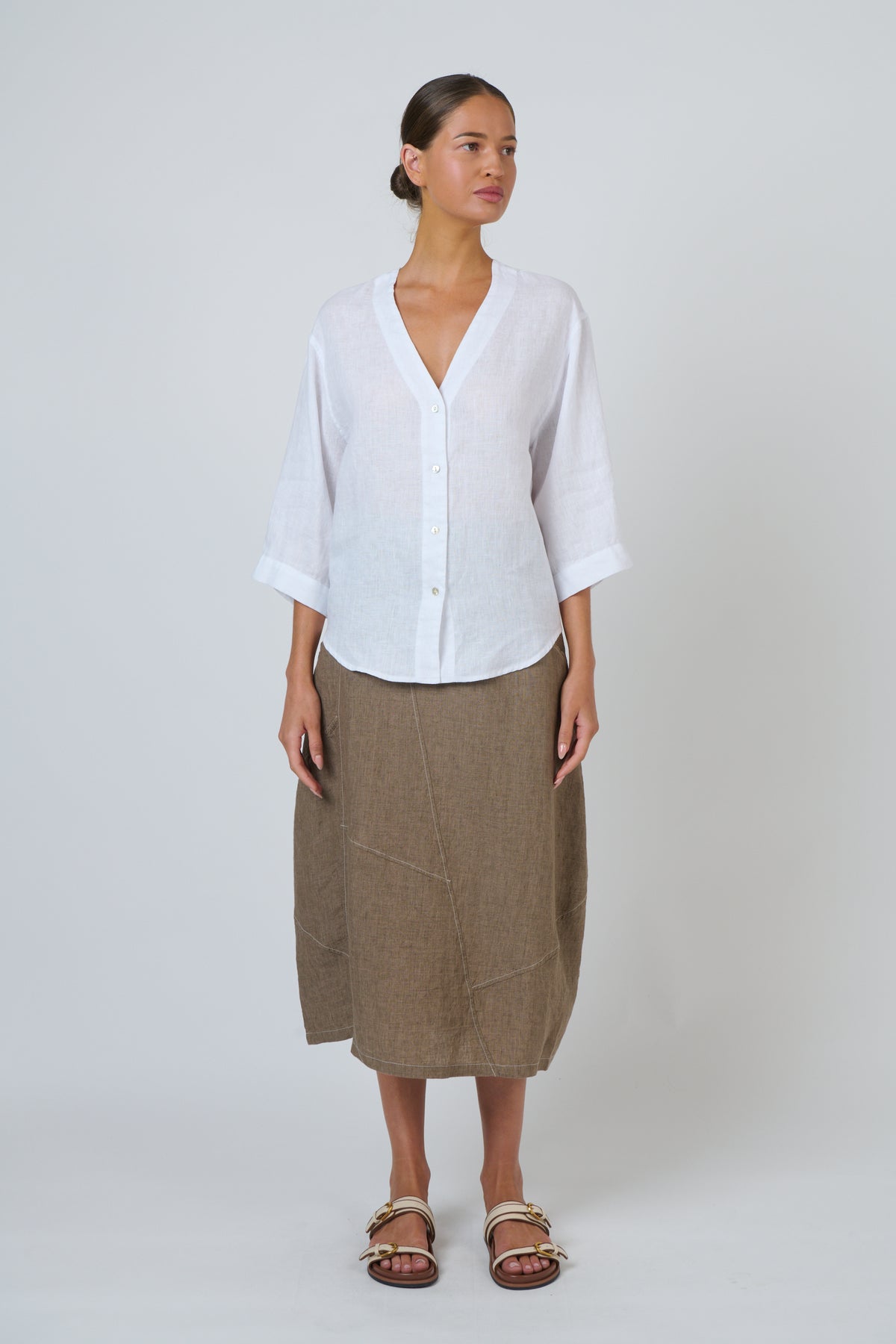Naturals GA736 Linen Skirt - Agate