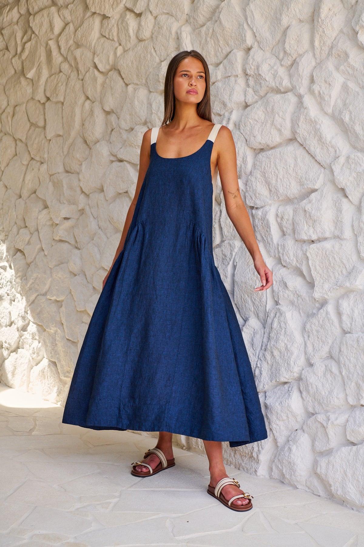Naturals GA719 Linen Dress - Eclipse