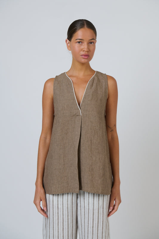 Naturals GA733 Linen Top - Agate