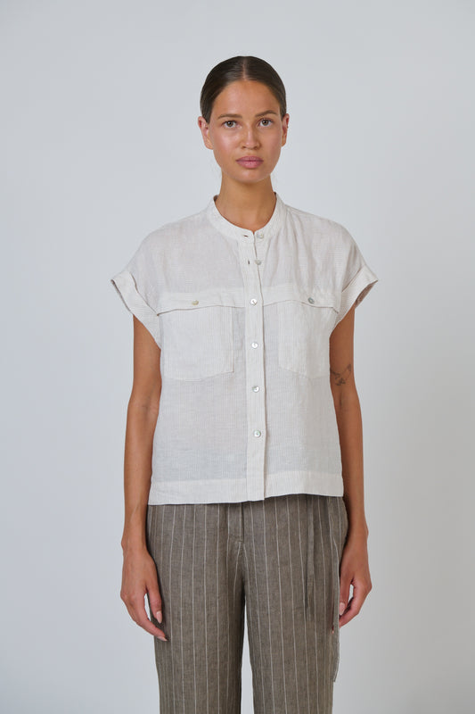 Naturals GA734 Linen Top - Sesame