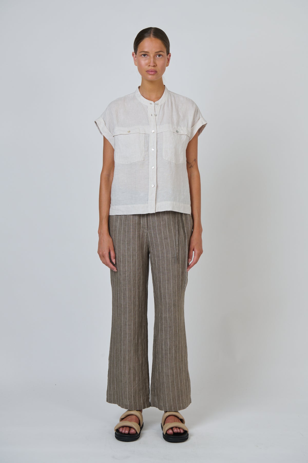 Naturals GA734 Linen Top - Sesame