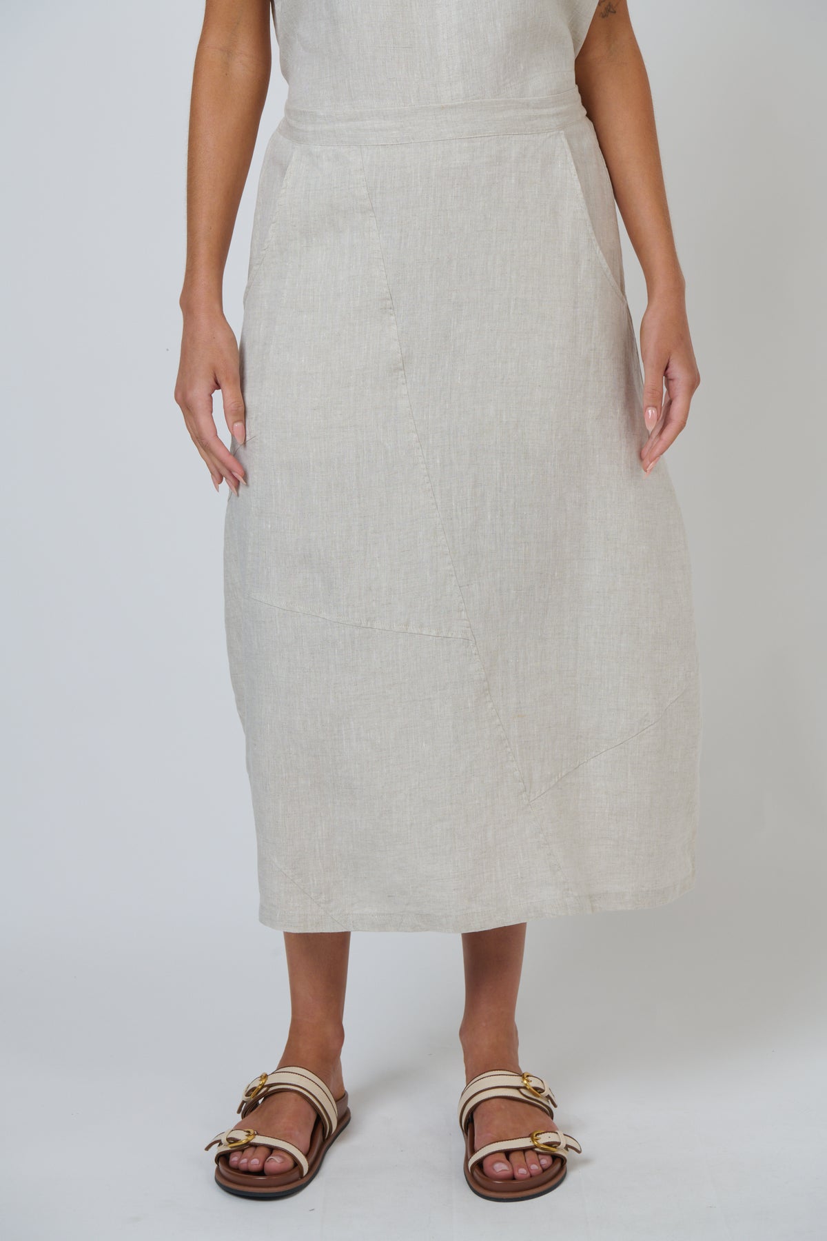 Naturals GA736 Linen Skirt - Sand