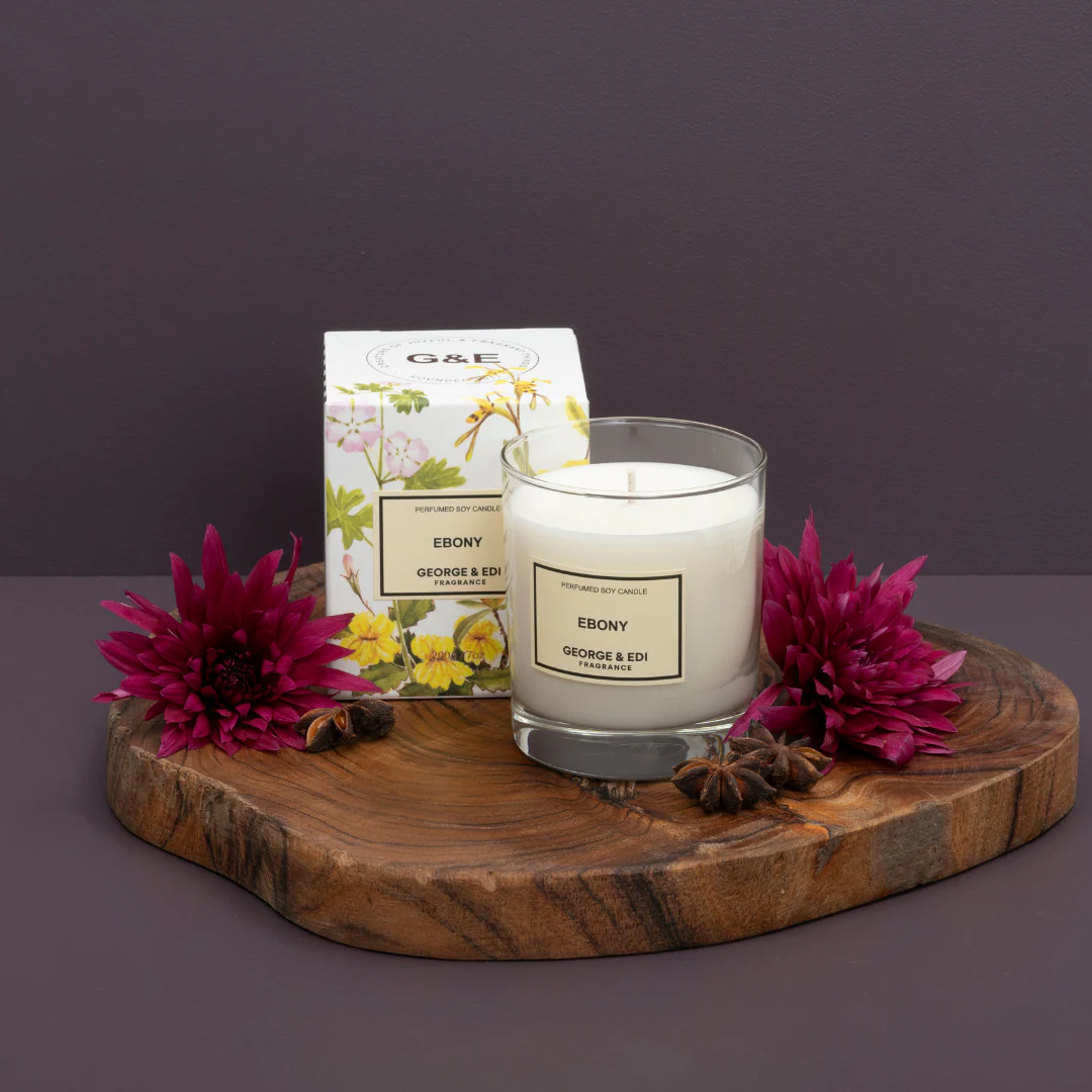 George & Edi Standard Perfumed Soy Candle 200g - Ebony
