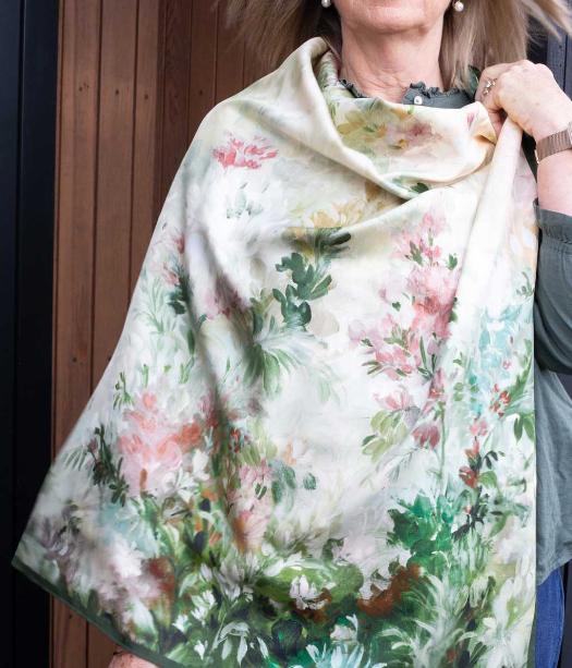 MM Linen Giverny Silk Scarf Large