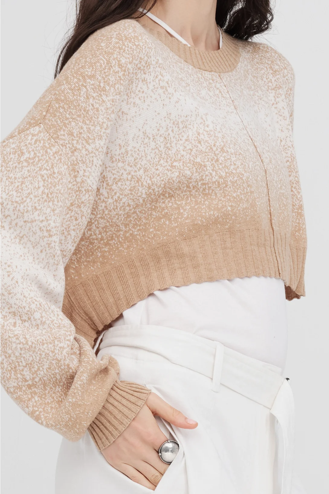 Taylor Gradient Art Sweater - Sand/Ivory