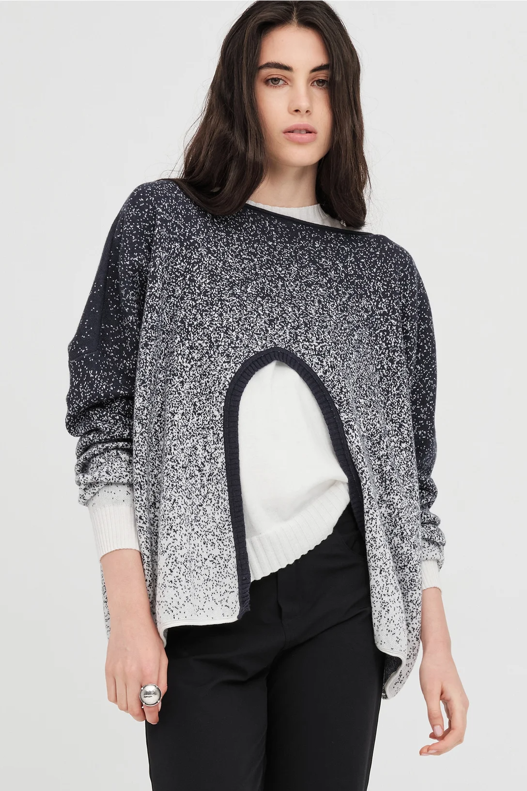 Taylor Gradient Submerge Sweater - Smoke/Ivory