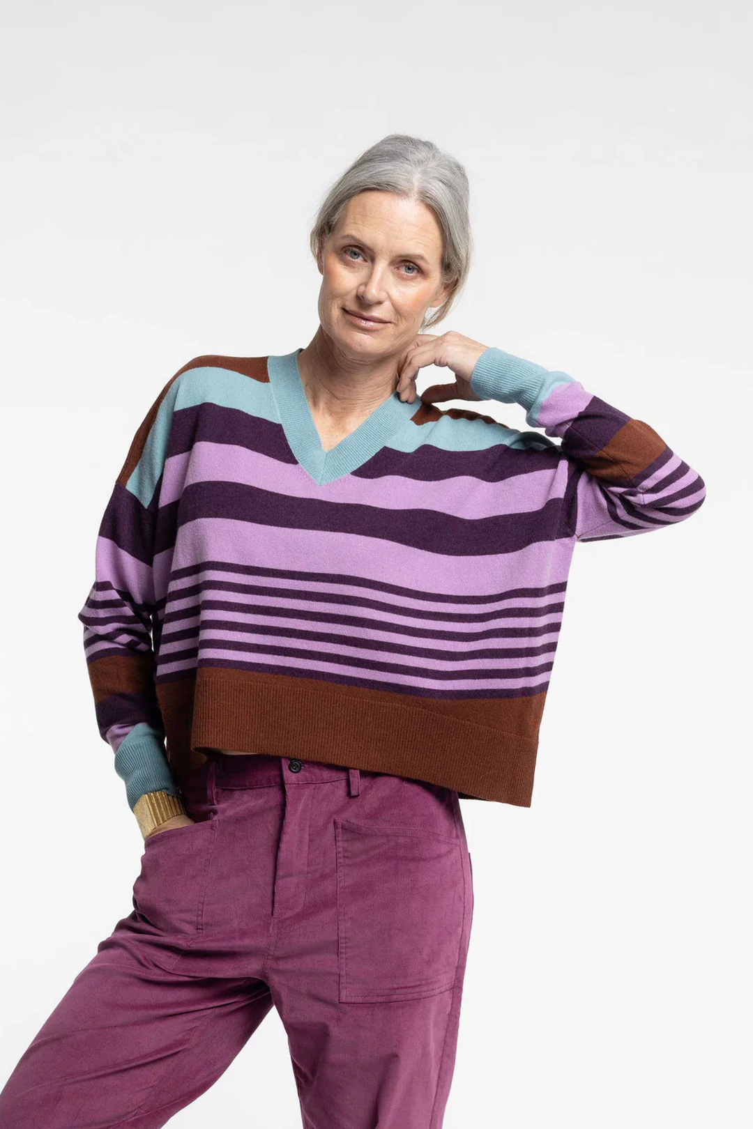 New Lands Griddy Sweater Stripe - Multi Stripe
