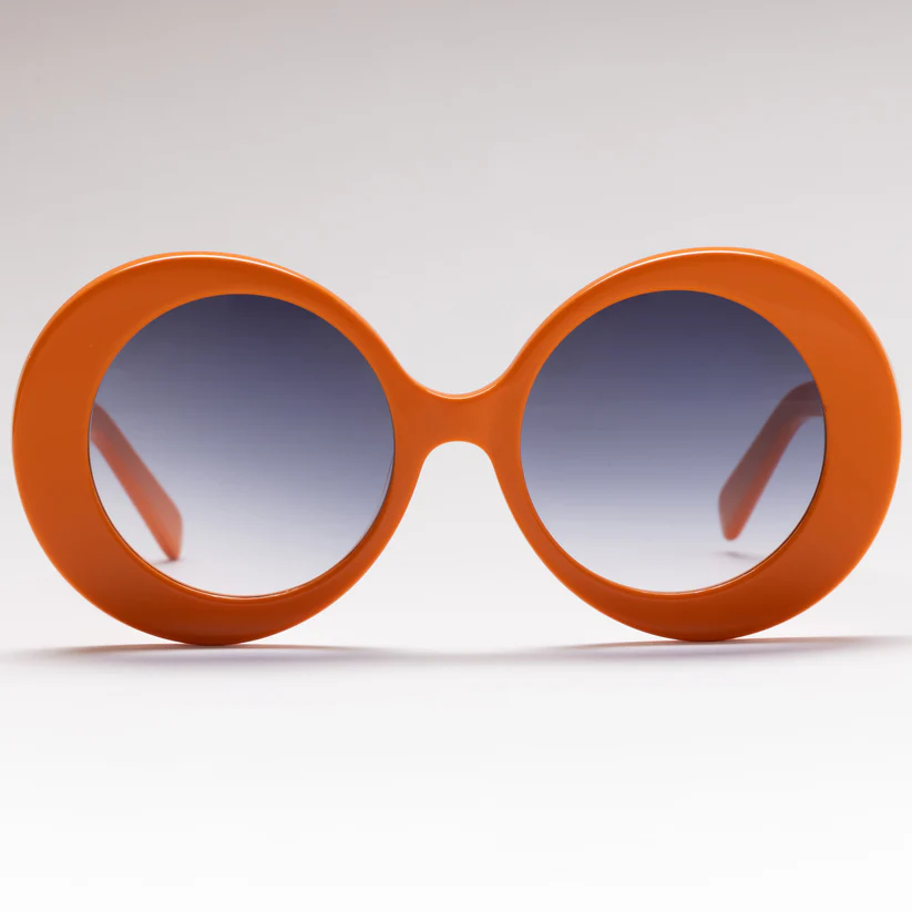 Happy To Sit On Your Face Molecule Sunglasses - Disco Orange