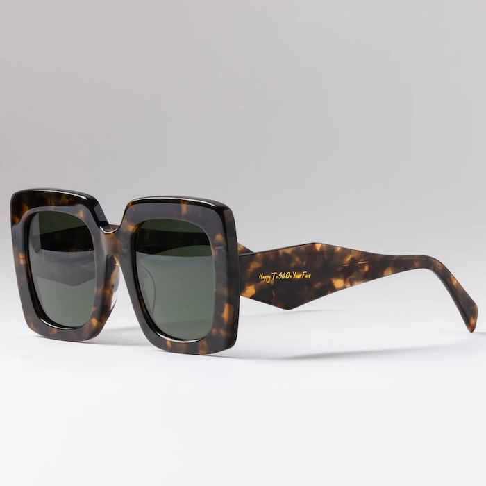 Happy To Sit On Your Face Popcorn Sunglasses - Tortoise