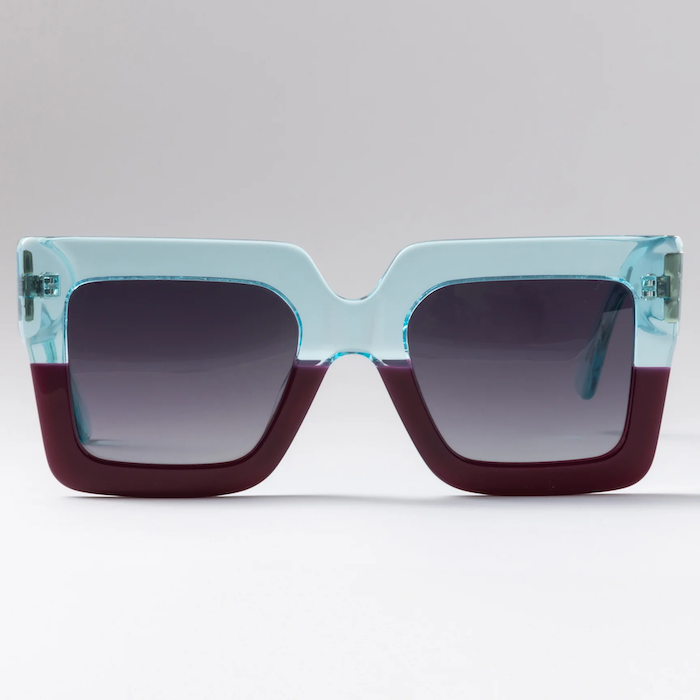 Happy To Sit On Your Face Harlow Sunglasses - Turquoise/Purple