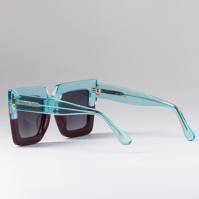 Happy To Sit On Your Face Harlow Sunglasses - Turquoise/Purple
