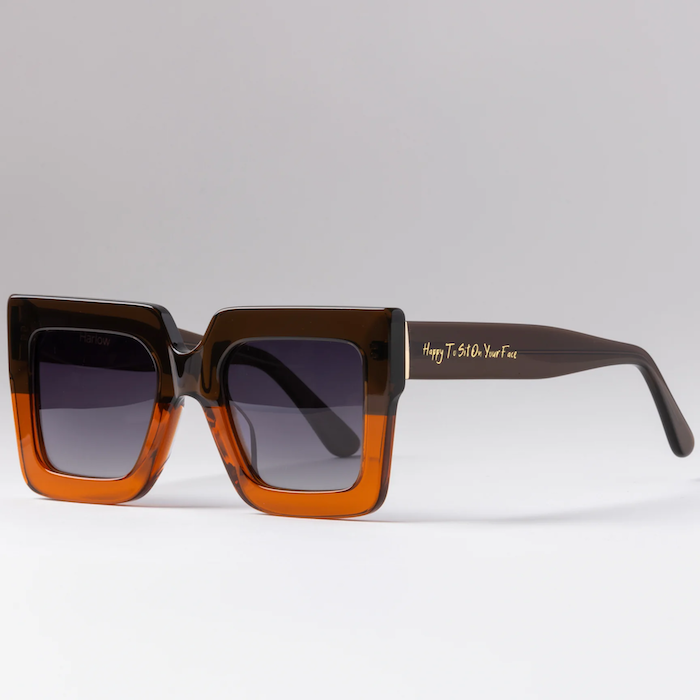 Happy To Sit On Your Face Harlow Sunglasses - Burnt Orange