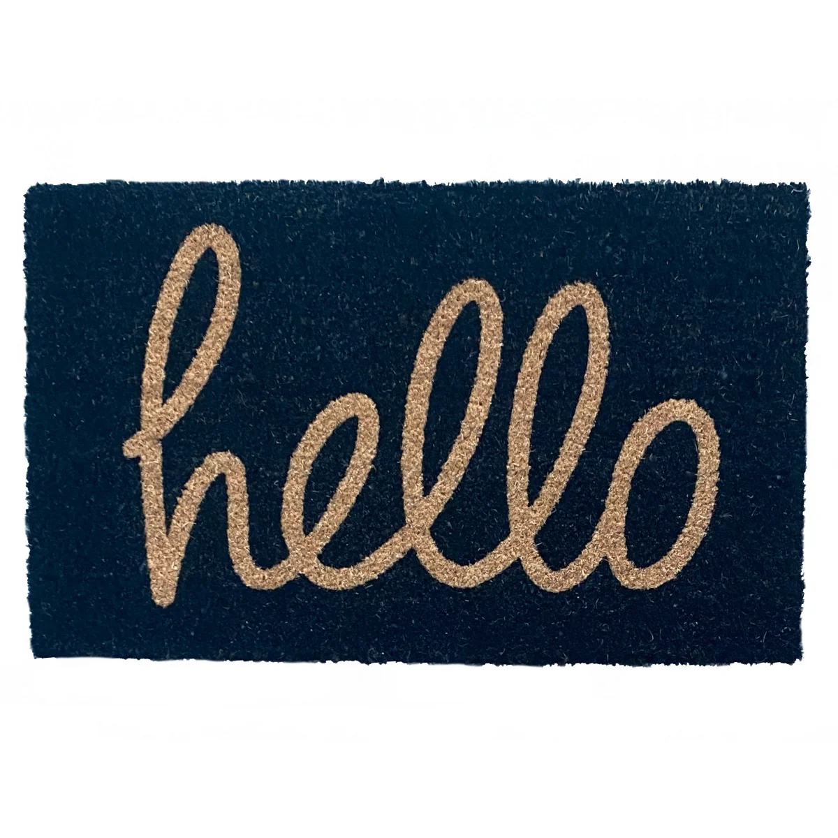 HRB Black Hello Coir Doormat