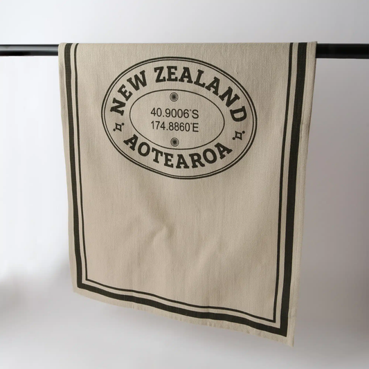 Le Forge French Grainsack Tea Towel Natural & Olive - NZ