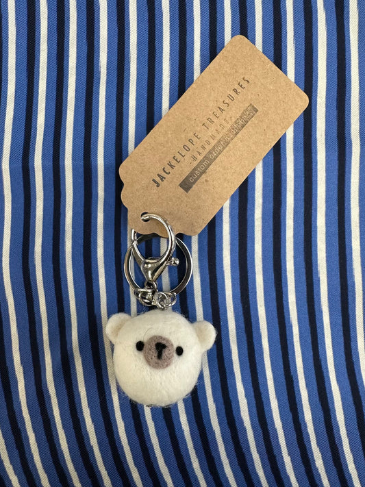 Jackelope Treasures Polar Bear Face Keychain