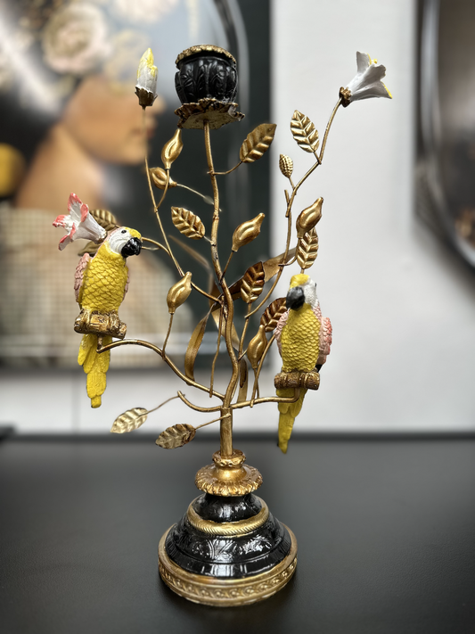 Jonglea Candle holder - Regal Parrots Yellow