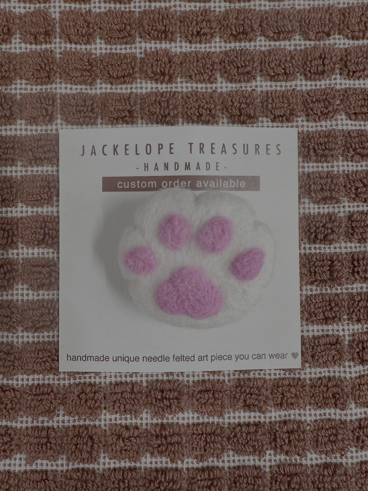 Jackelope Treasures Toe Bean Brooch - White