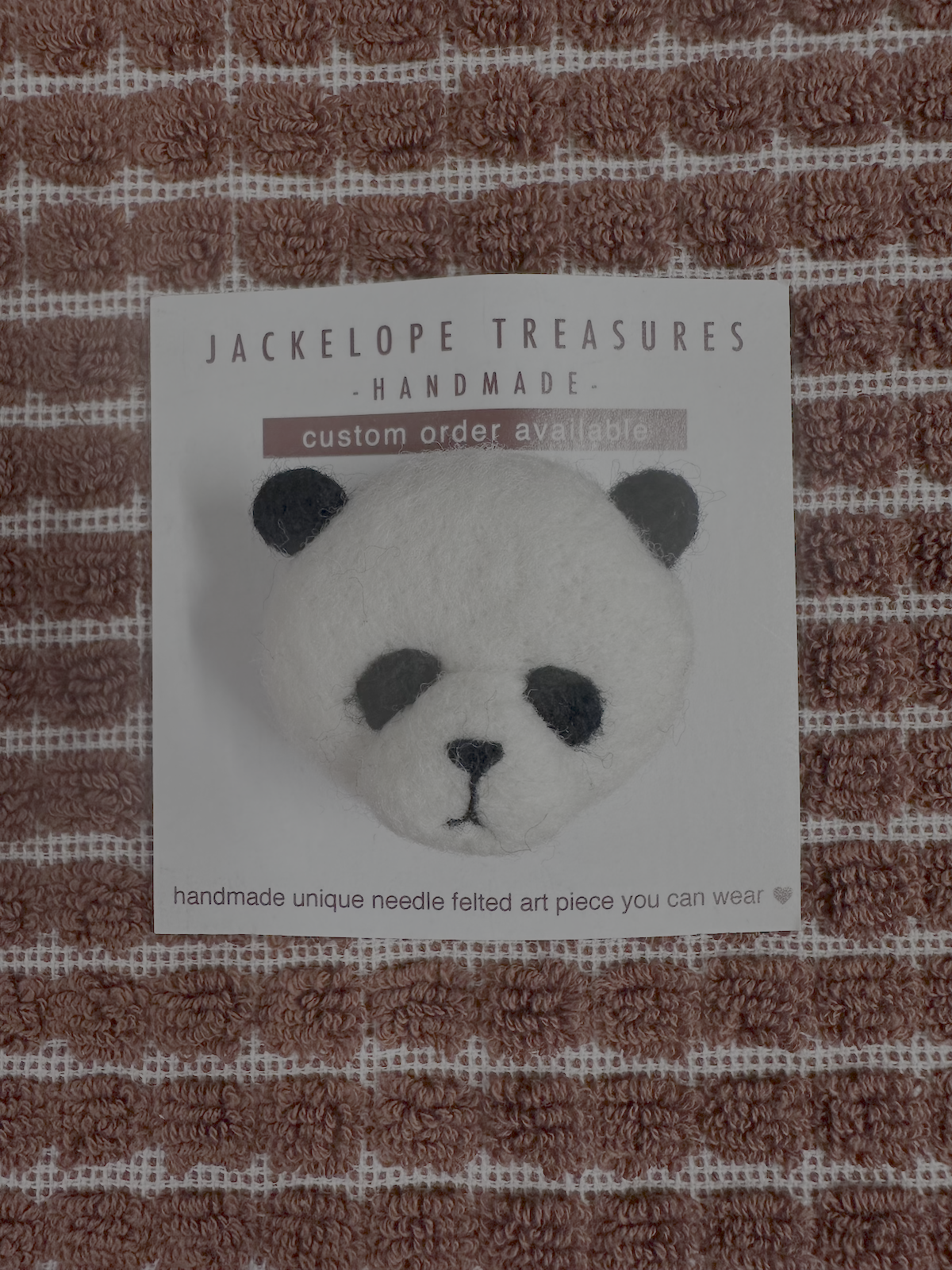 Jackelope Treasures Panda Face Brooch