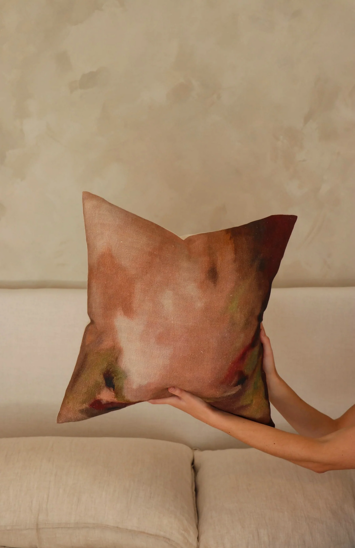 River & Isle Blush & Pistachio Cushion 50x50
