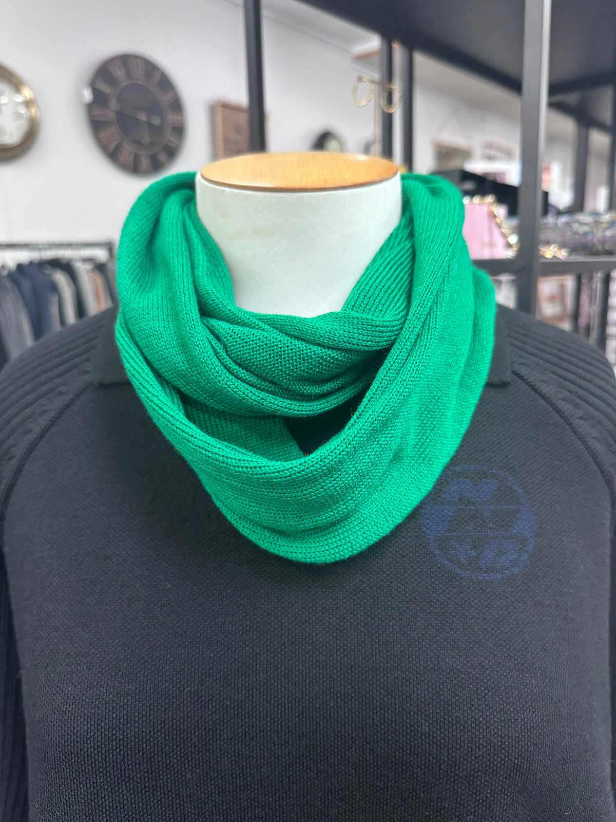 Country Laine Plain Infinity Scarf - Emerald