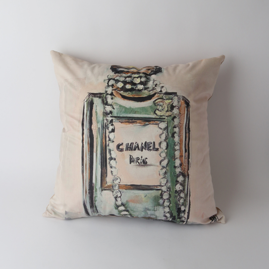 Le Forge Art Cushion Velvet - Chanel/Pearls