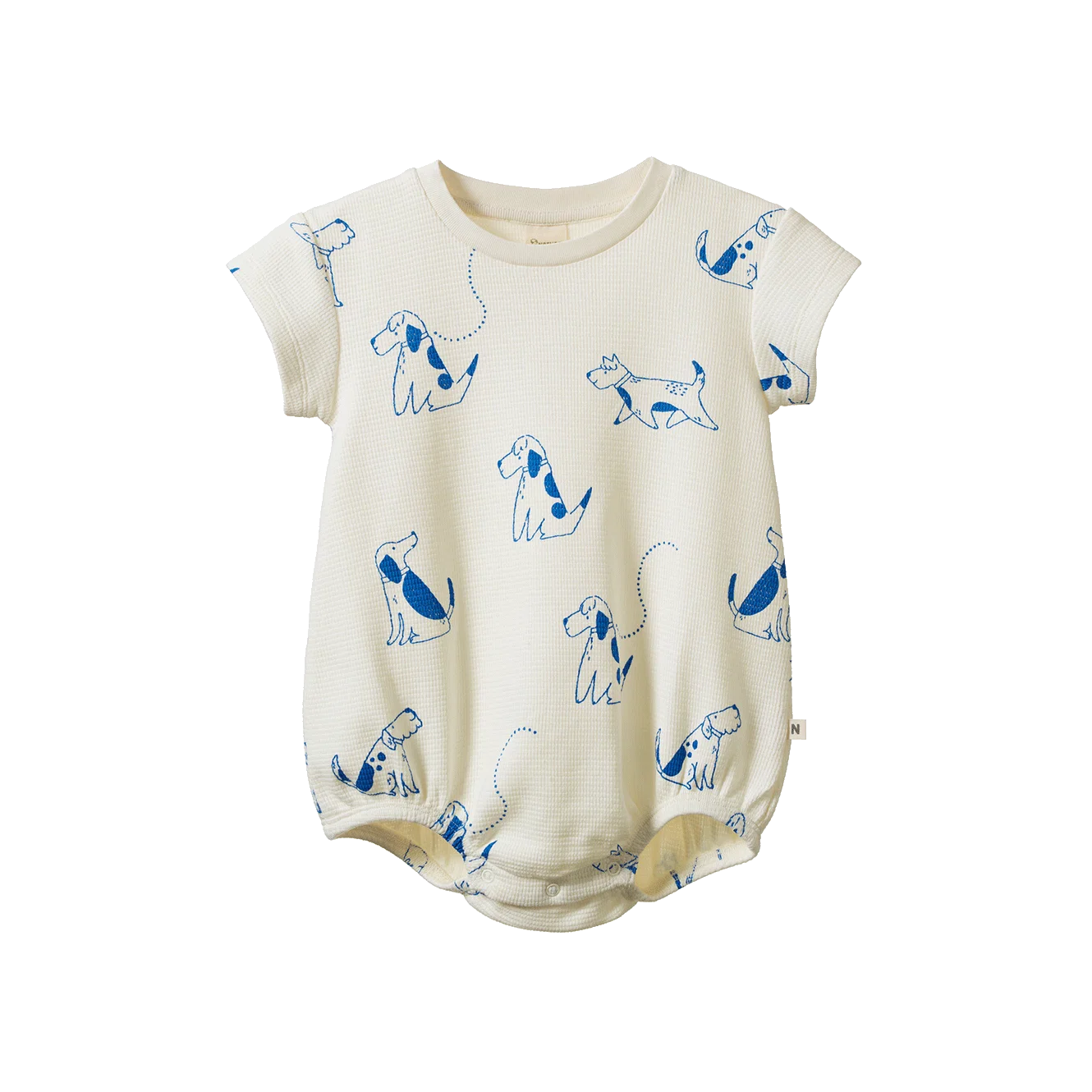 Nature Baby Juno Romper Waffle - Dog Walk Print