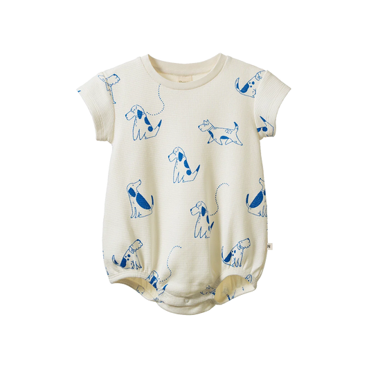 Nature Baby Juno Romper Waffle - Dog Walk Print