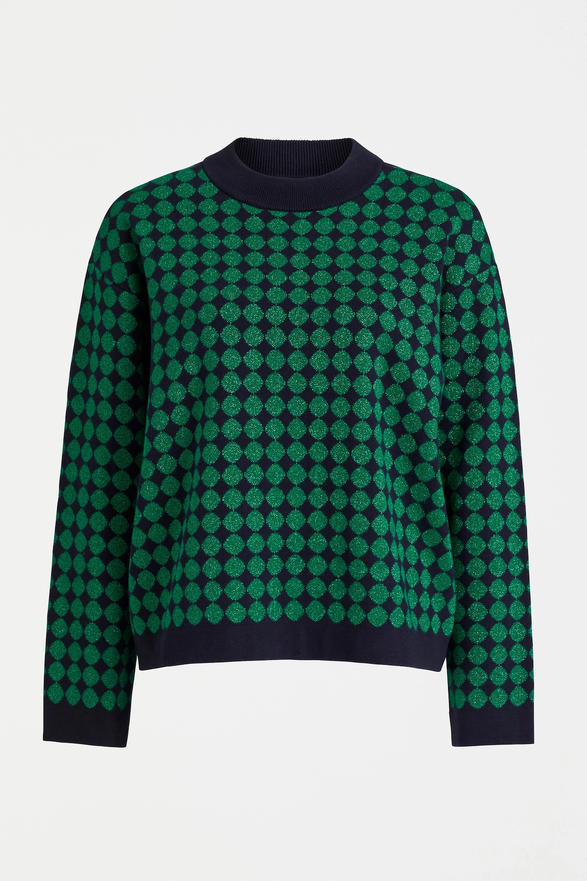 Elk Leira Sweater - Navy Green Metallic