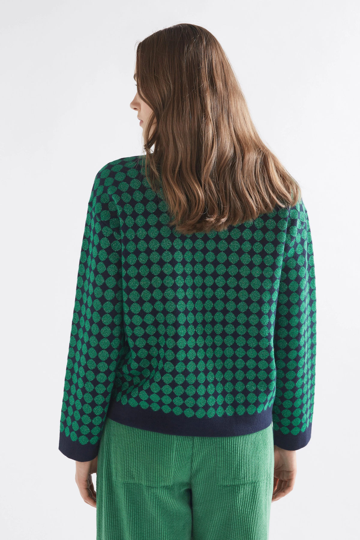 Elk Leira Sweater - Navy Green Metallic