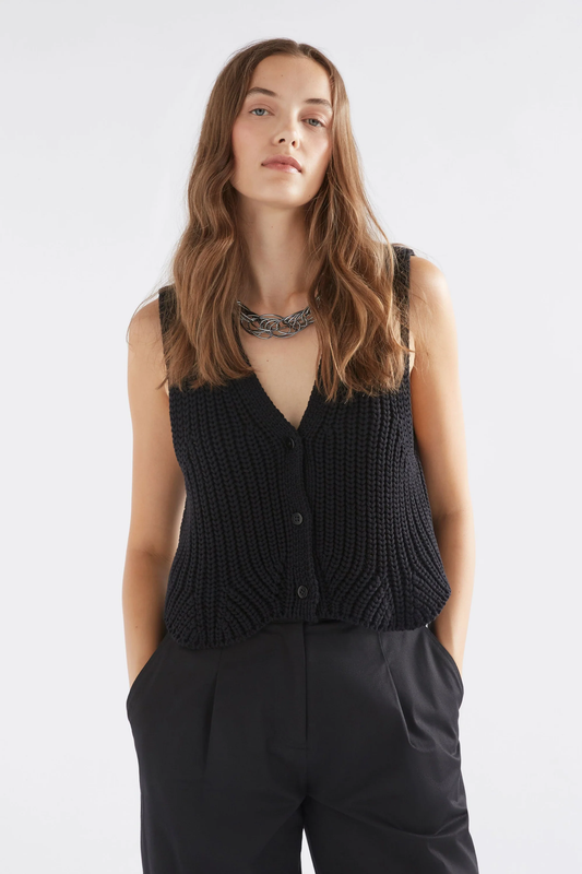 Elk Kupa Knit Vest - Black