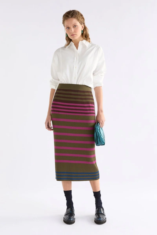Elk Pinto Knit Skirt - Riga Stripe