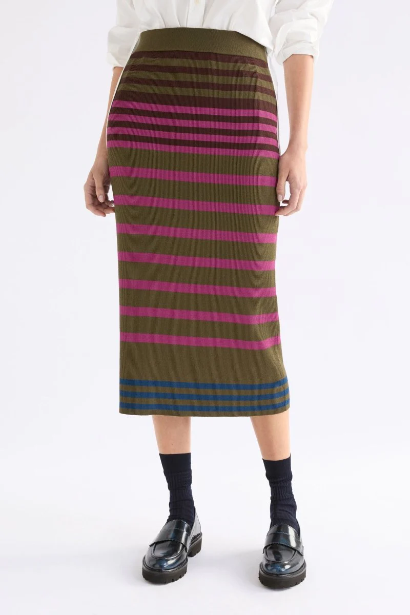 Elk Pinto Knit Skirt - Riga Stripe