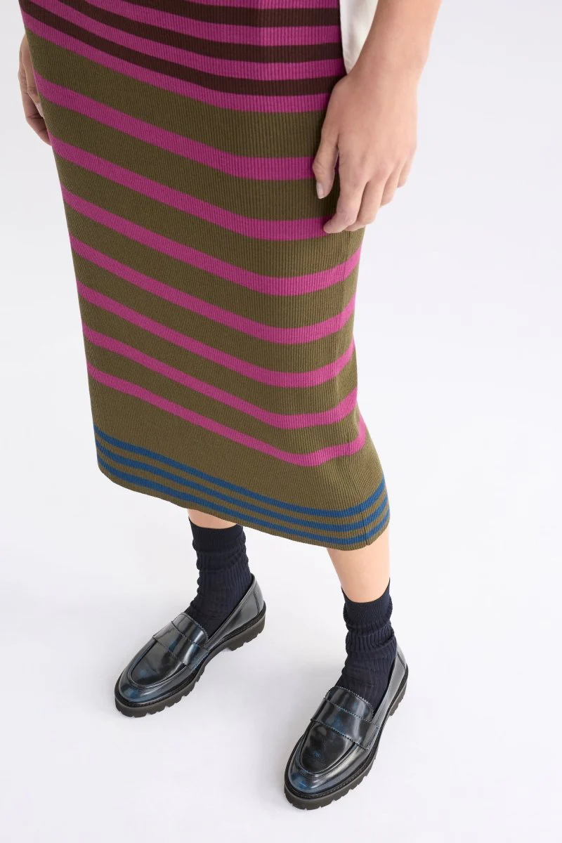 Elk Pinto Knit Skirt - Riga Stripe