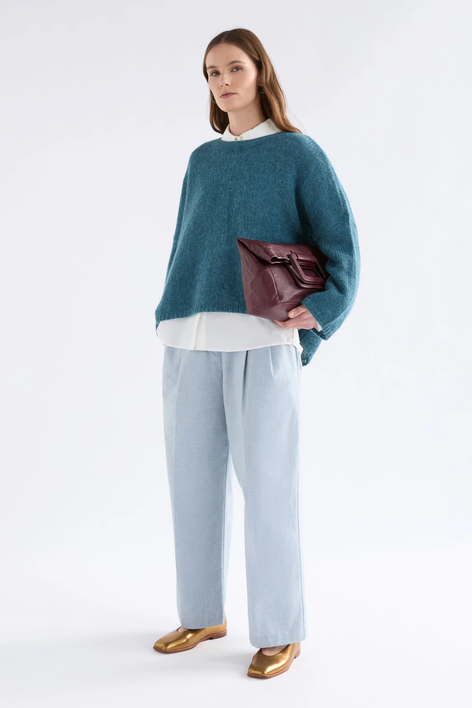 Elk Agna Sweater - Stone Blue