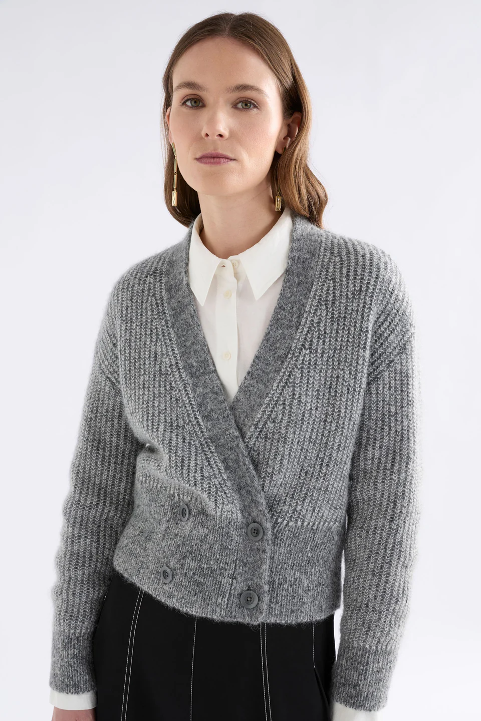 Elk Aleph Cardi - Mid Grey Melange