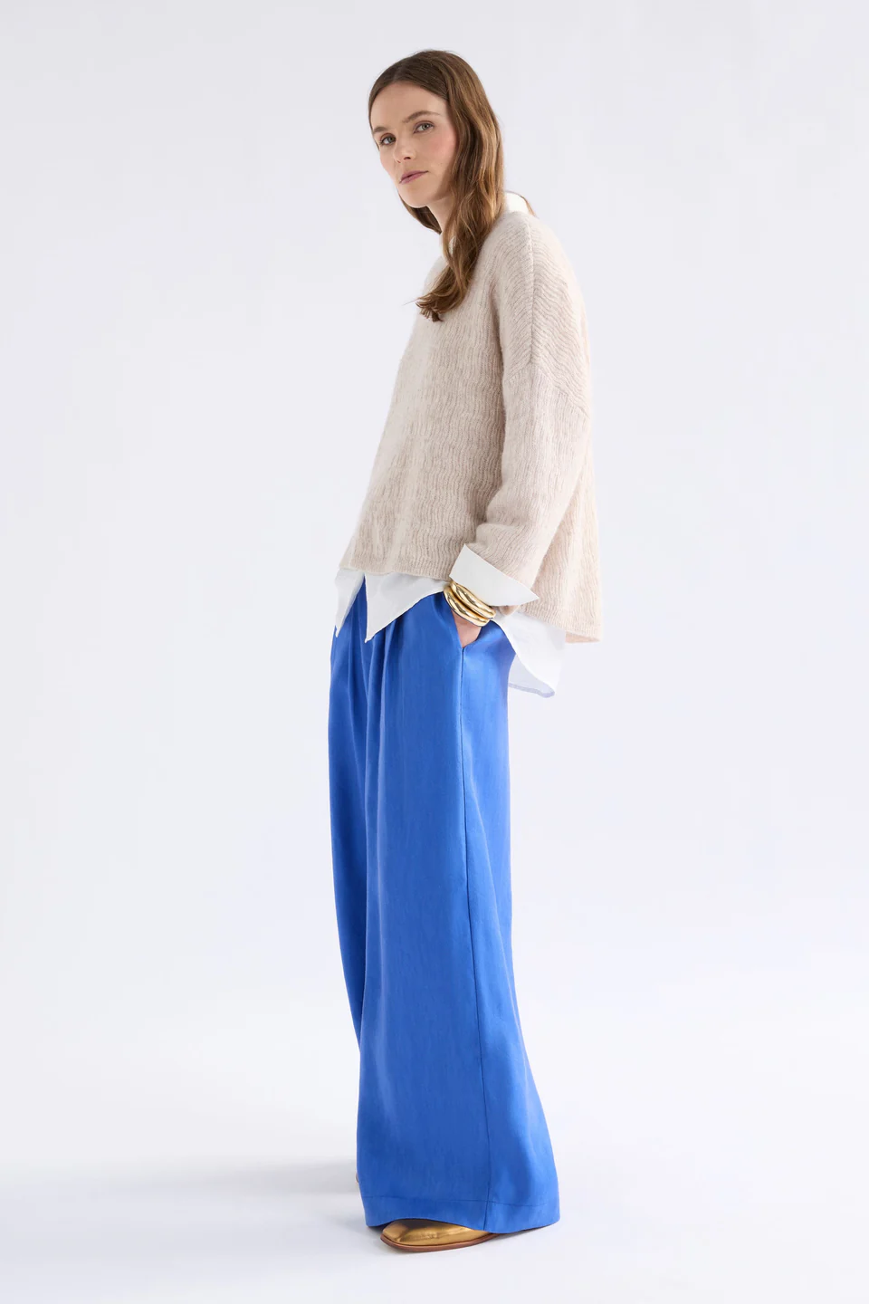 Elk Agna Pattern Sweater - Ecru