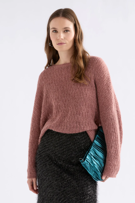 Elk Agna Pattern Sweater - Rosewood