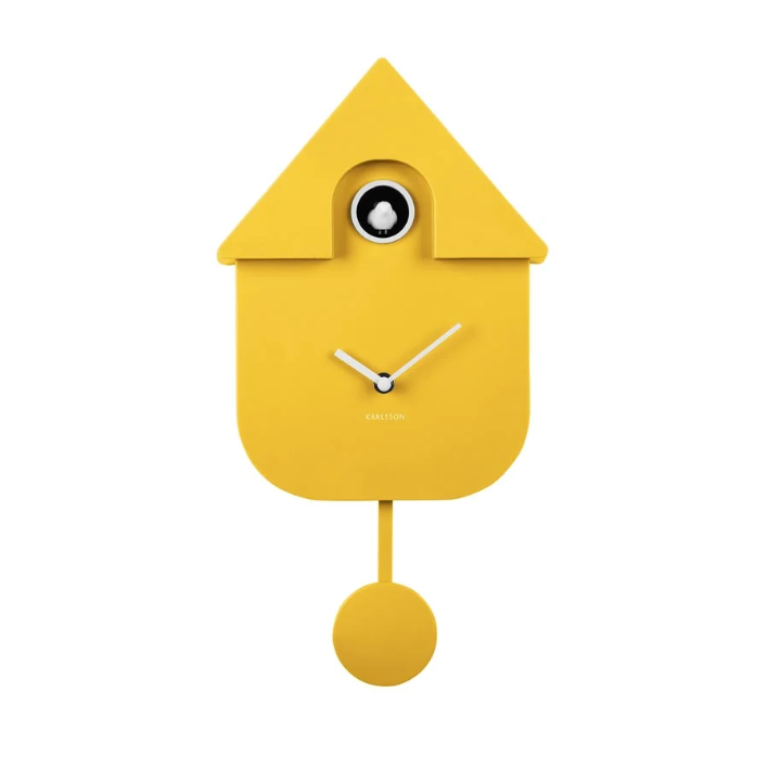 Karlsson Modern Cuckoo Clock - Bright Yellow
