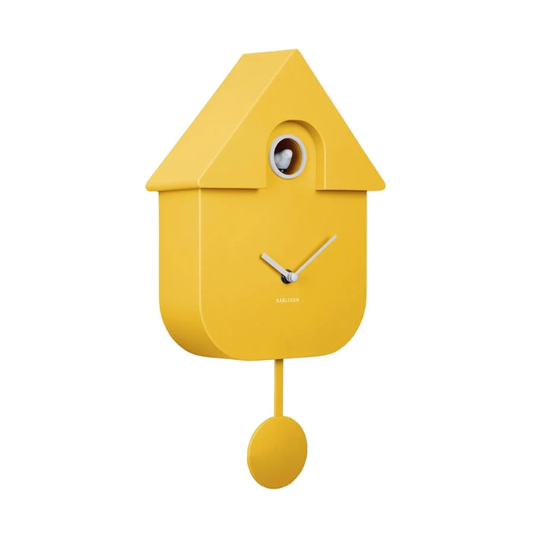 Karlsson Modern Cuckoo Clock - Bright Yellow