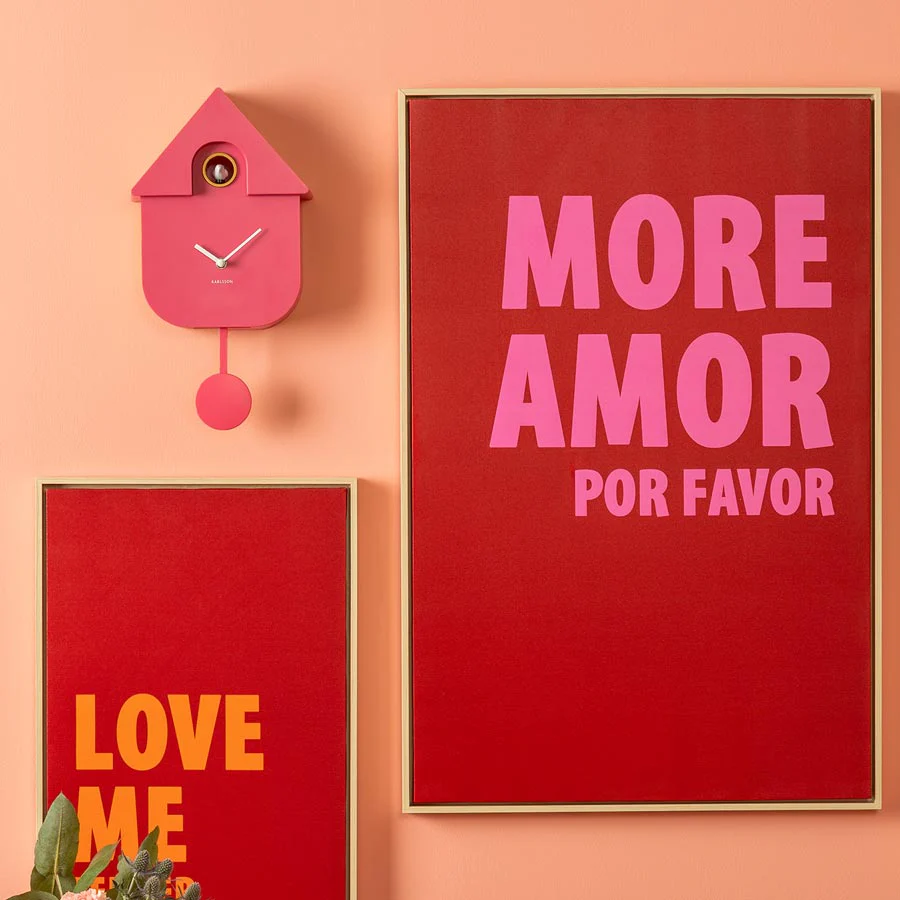 Karlsson Modern Cuckoo Clock - Bright Pink