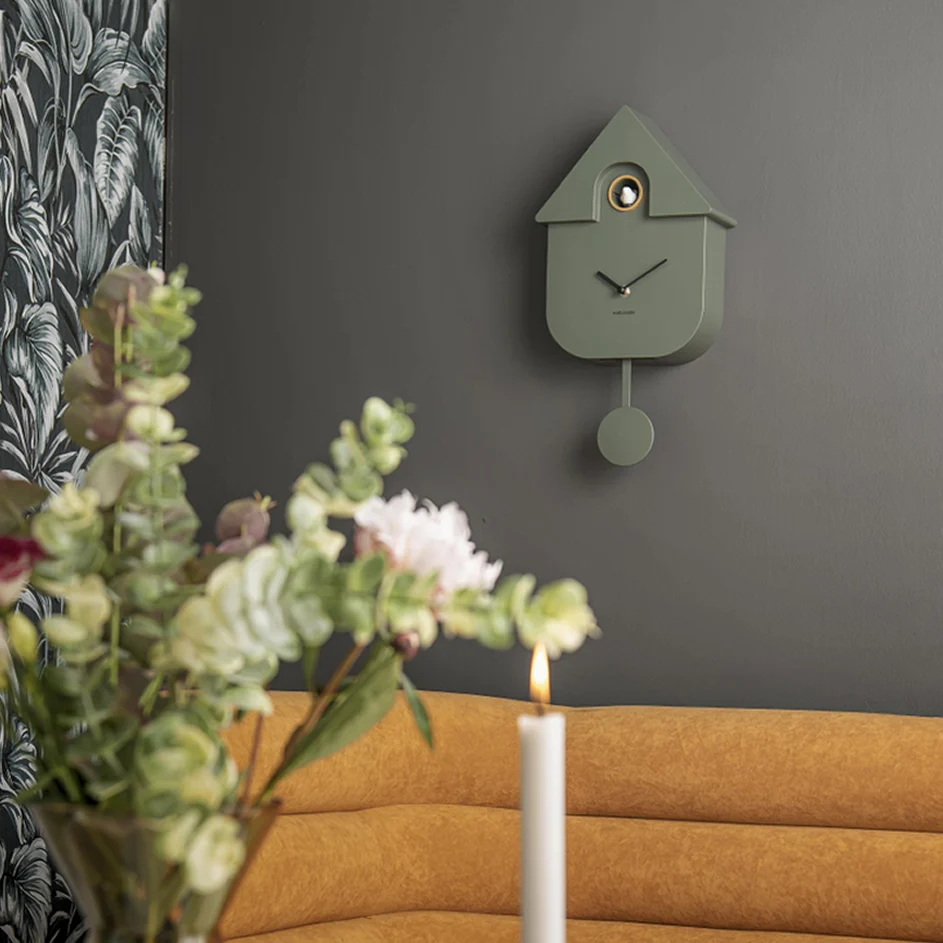 Karlsson Modern Cuckoo Clock - Jungle Green